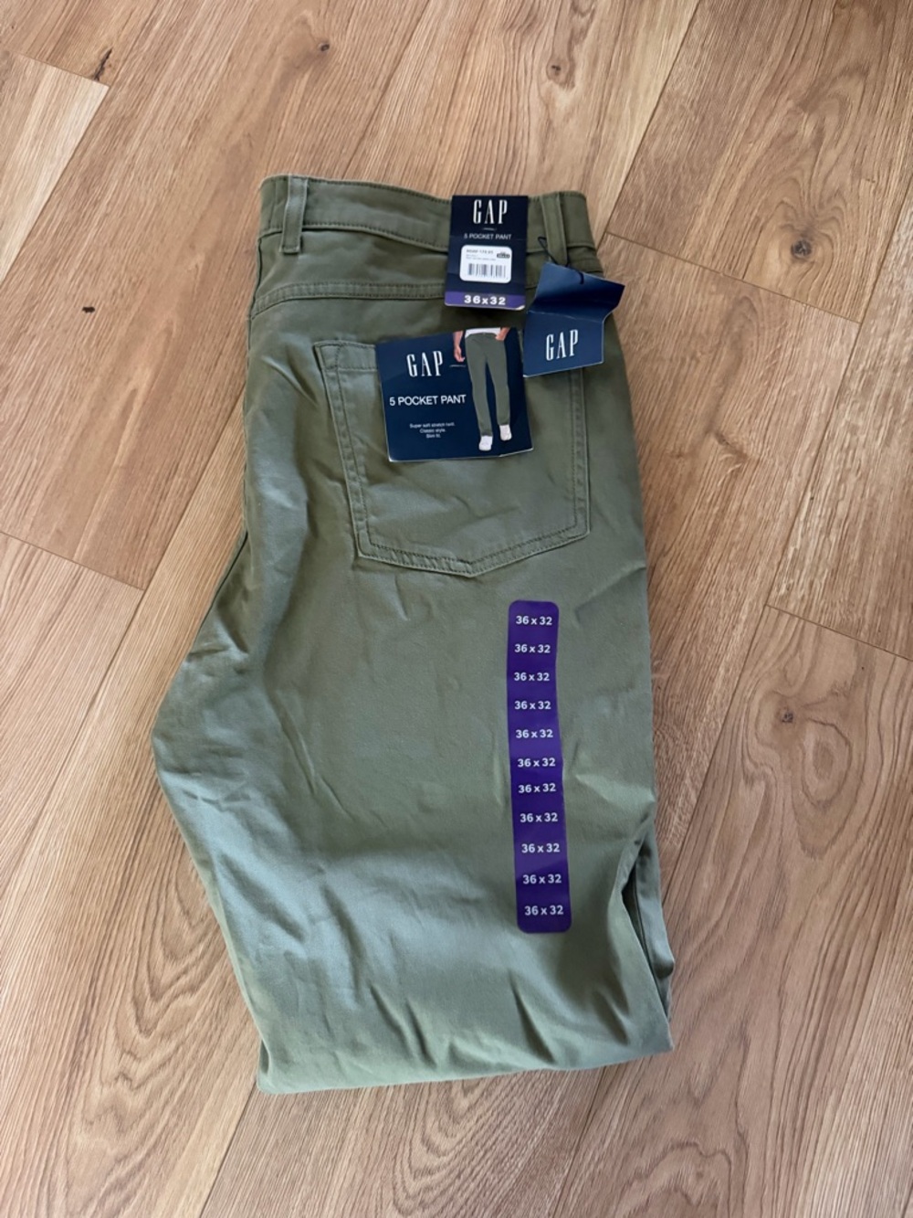 Gap Mens Super Soft Stretch Twill 5 Pocket Slim Pant, Olive Green 36 x 32L